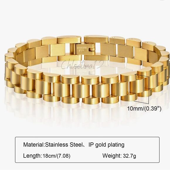 New ChunkyâGold/SilverâChainâLinkâBracelet - Picture 6 of 16